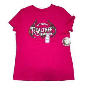 Realtree Pink Graphic T-Shirt Authentic Logo XL NWT Hunting Tee